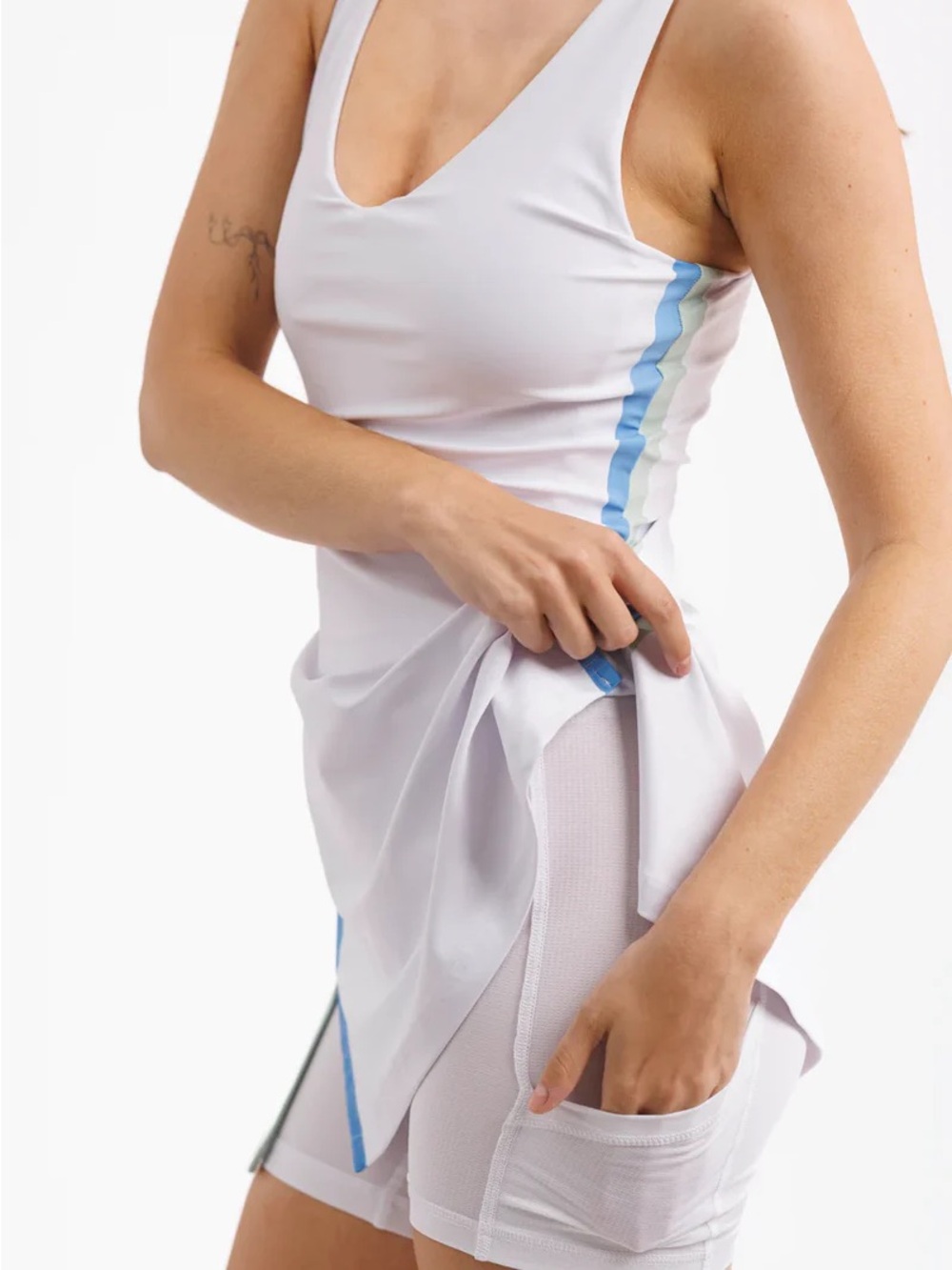 NWT Smith & Quinn The Cambell Roxy White Midi Tank Dress Multi Side Panels Sz M - Picture 3 of 10
